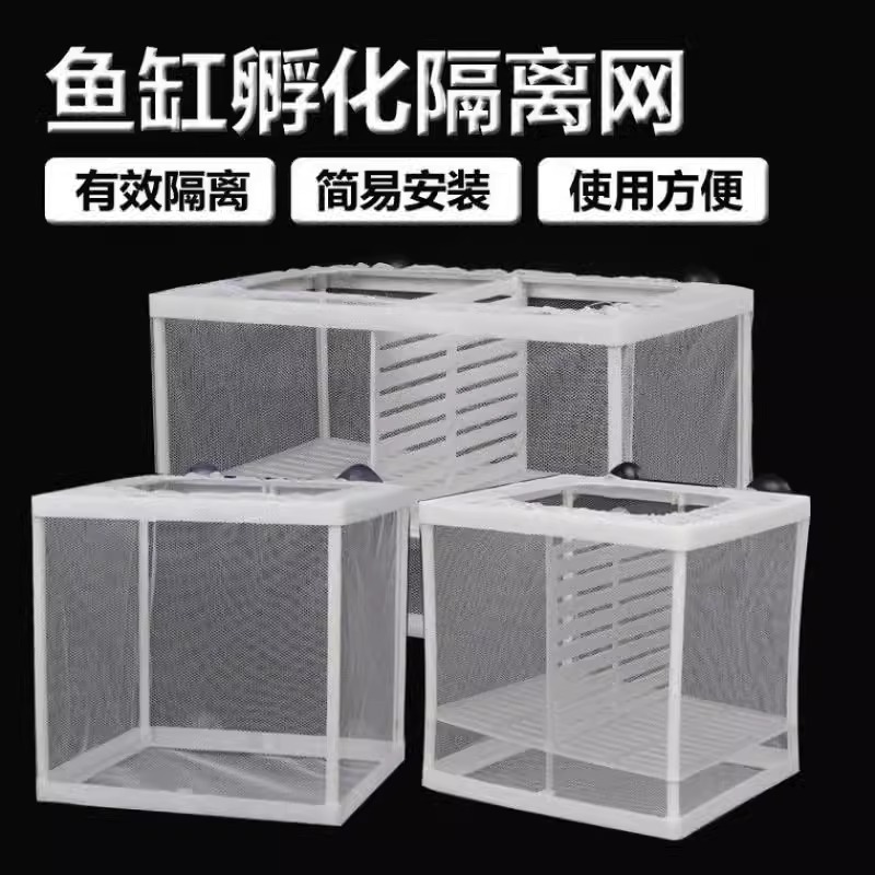 Fish Tank Isolation Net Betta Incubator Box Breeding Box Suspended Protection Small Fish Aquarium Guppy