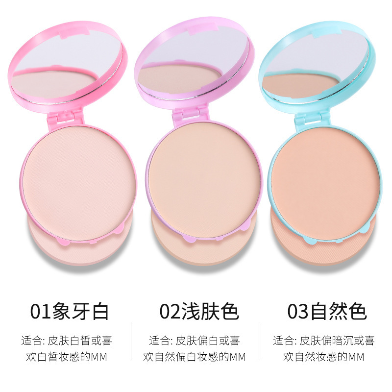 Lamela Skin Powder Natural Concealer Makeup Oil Control Powder Dry and Wet Dual-Use Foundation 5214