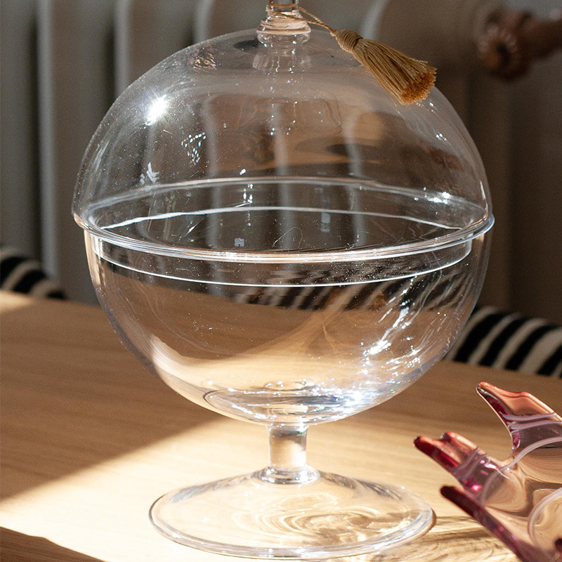 Italian Ivv Tall Jar Crystal Glass Candy Jar Decorative Jar Household European Candy Jar Storage Jar with Lid