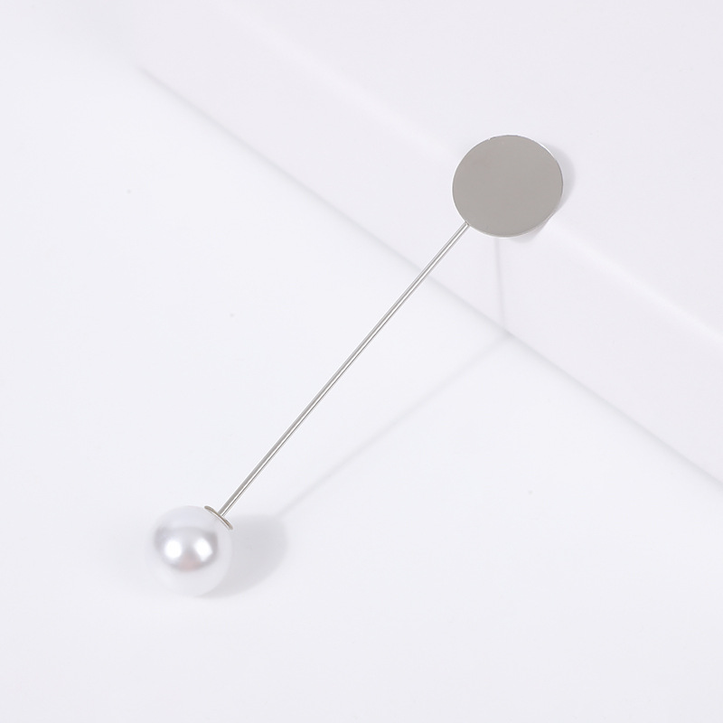 Pearl Plug Steel Pin Brooch DIY Accessories Wedding Wedding One-Word Pin Corsage Handmade Material Jewelry Accessories