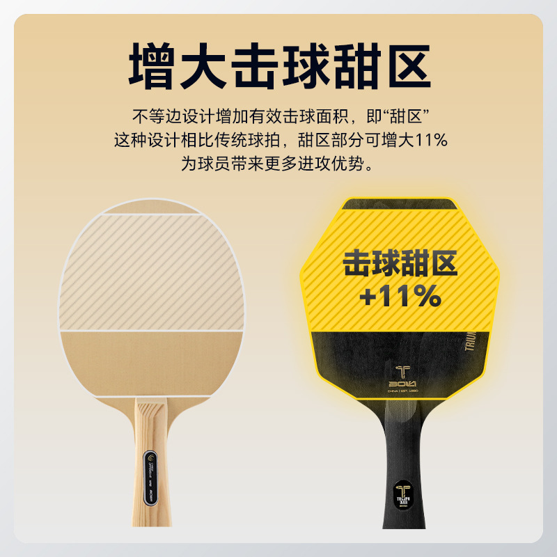 Hexagonal Table Tennis Bottom Plate Special-shaped Five-layer Solid Wood Basswood Pine Tung Wood Big Core Table Tennis Bottom Plate