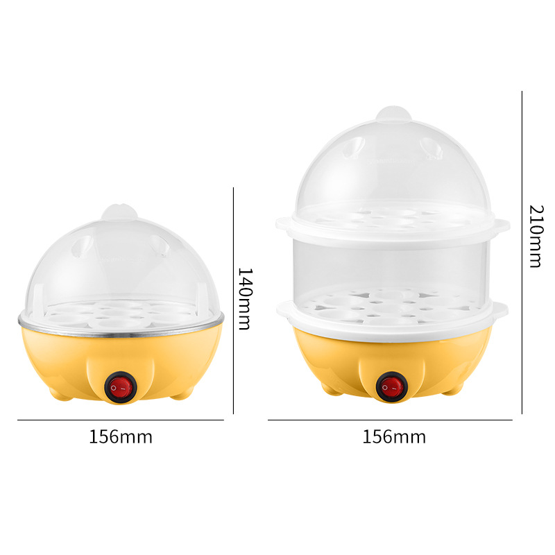 Factory Direct Supply Breakfast Mini Egg Cooker Double-Layer Egg Steamer Kitchen Household Breakfast Machine Plug-In Hot Milk Machine Gift