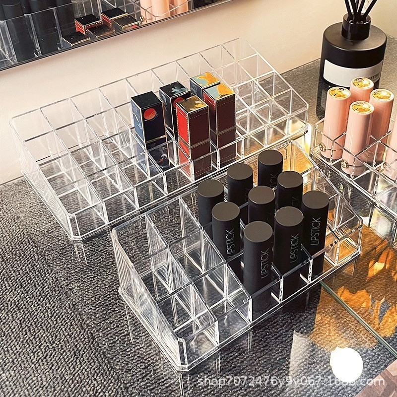 12/18/36 Boxed Lipstick Storage Box Light Luxury Transparent Acrylic Storage Rack Desktop Cosmetic Storage Rack