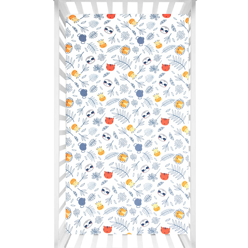 Индивидуальные детские покрывала оптом, дизайн джунглей Amazon, простыни для детских кроваток, постельное белье для мальчиков и девочек