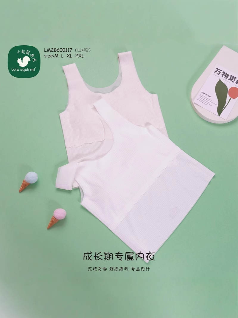 Little Squirrel Lolo Girls Underwear Girls Second Stage Development Early High School Students Summer Thin Bra