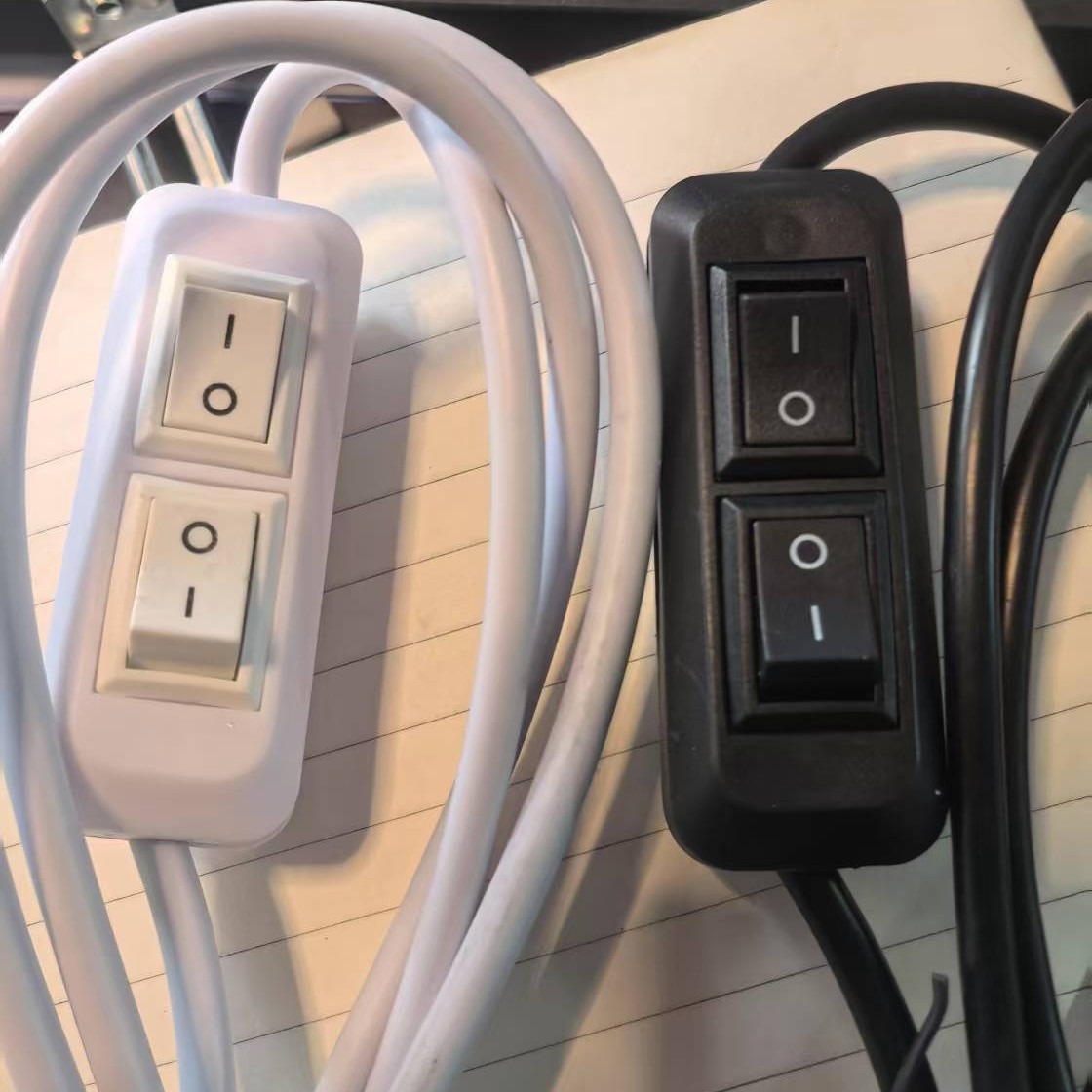 Cross-border double switch wire plug black white lamp cap wire 1.8 meters flat plug European gauge U.S. gauge plug