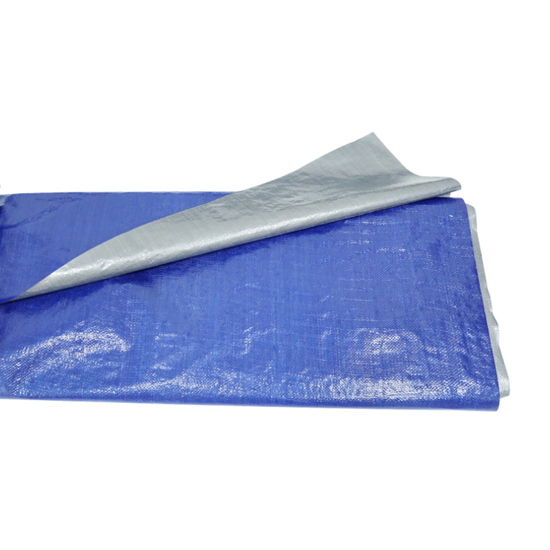 Thickened PE blue silver cloth tent shade cloth blue gray thickened rainproof cloth waterproof and dustproof blue plastic striped cloth