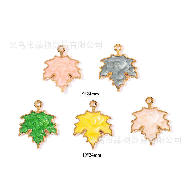 Oil drop alloy pendant DIY maple leaf series Korean jewelry accessories earrings pendant pendant handmade materials