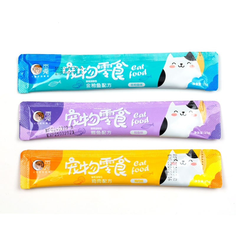 Cat Strips, Cat Snacks, Nutritious Fat Cheek Snacks for Young Cats, 15g Universal Wet Food Packs, Canned Cat Strips Wholesale