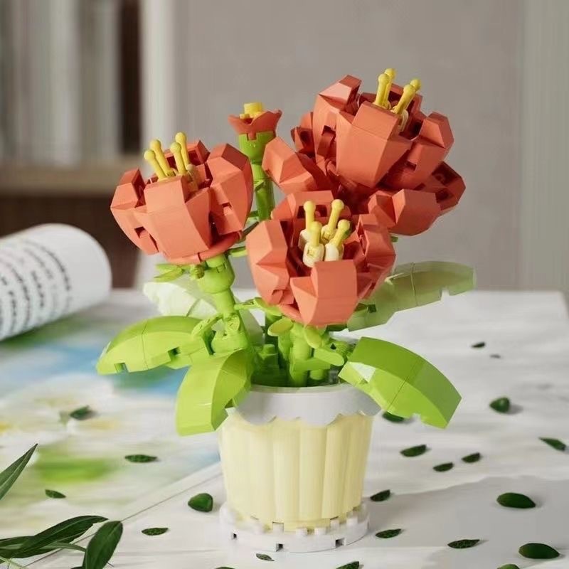 Chaolechuang Micro-particle 7219-30 Building Blocks Eternal Flower Potted Plants Girls Birthday Gift Assembled Building Blocks