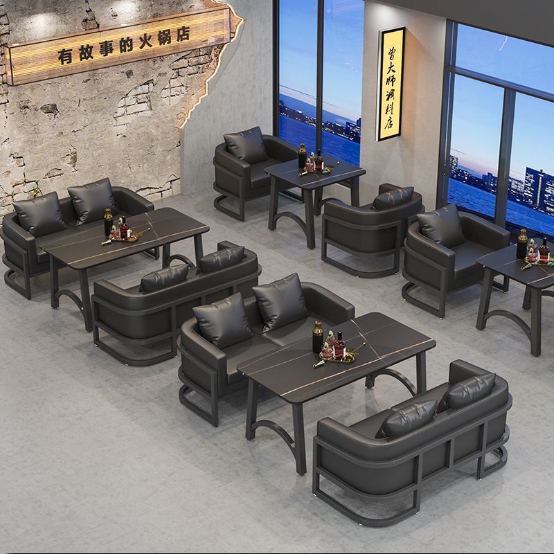 Bar Table and Chair Combination, Industrial Style Restaurant, Tavern, Cafe, Dining Bar, Barbecue, Tea House, Bar, Commercial Booth Sofa