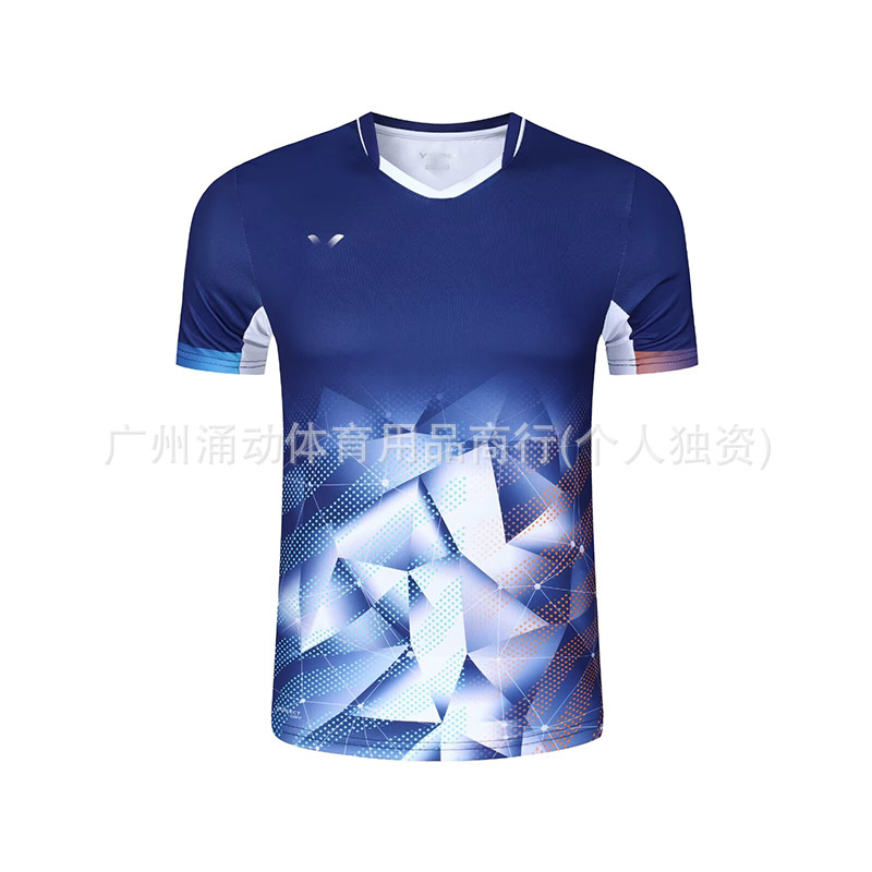 Victory Badminton Uniforms for Men and Women, Same Style Badminton Sportswear, Short-Sleeved Training Team Uniforms, Competition Group Purchase Printing