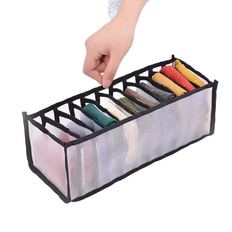 Cross-border Underwear Storage Boxed Socks Artifact Bra Underwear Drawer-type Divided Plaid Home Storage Wholesale