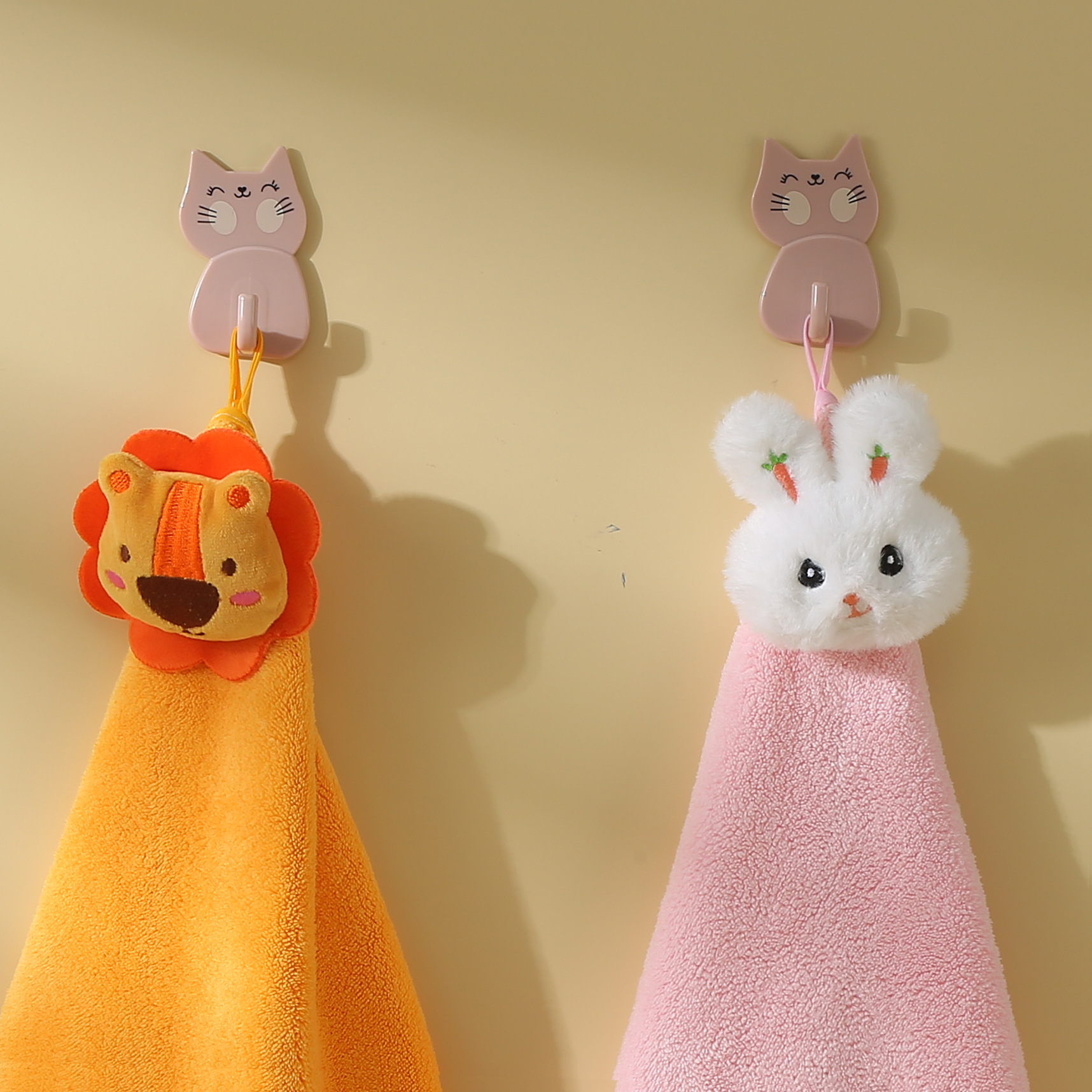 Hand Towel Coral Fleece Hanging Cartoon Doll Square Towel Household Children Hand Towel Gift Box Gift Accompanying Gift