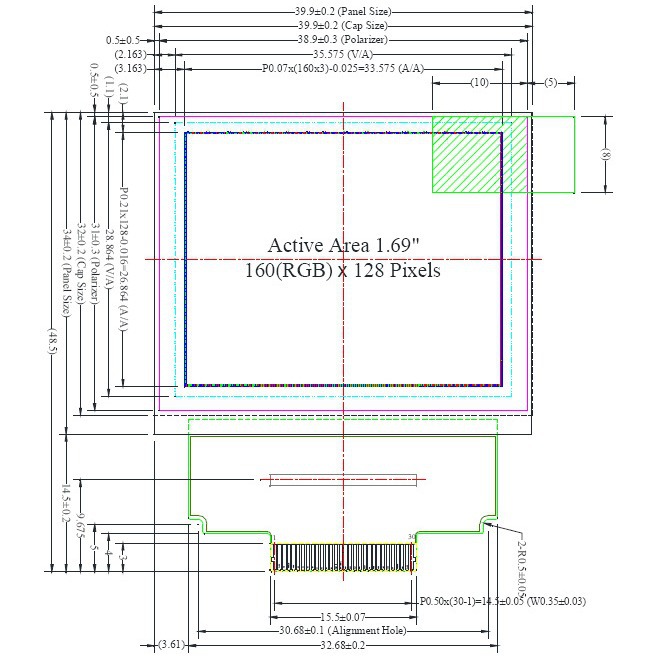 1.69inch Colorful Oled Lcd Display Ug-6028Gdeff01 Topwin New Driver 30 Feet