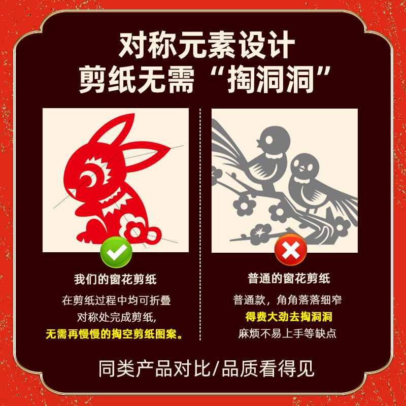 2025 Year of the Snake Children's Spring Festival Paper-cut DIY Handmade Materials New Year Folk Traditional Window Chinese Style Cut