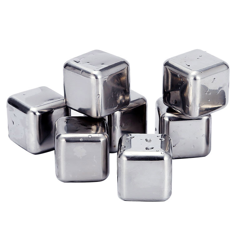 Stainless Steel Ice Cubes Metal Square Ice Cubes Ice Wine Stone Whiskey Red Wine Cooling Stone Mirror Food Grade