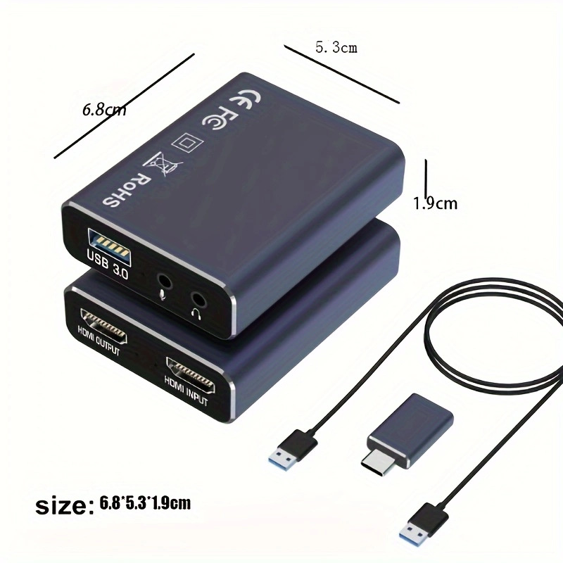 Cross-Border HDMI Capture Card Hd 4K Video Live Usb3.0 Data Camera Ps4 Game Console Set-Top Box Recording