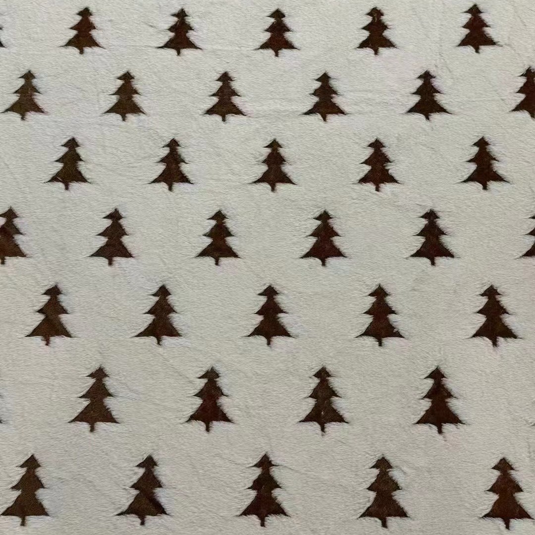 Rabbit Hair Cationic Christmas Tree Jacquard in stock Imitation Rabbit Hair Jacquard Fabric Home Textile Clothing Shoes Bag Plush Fabric