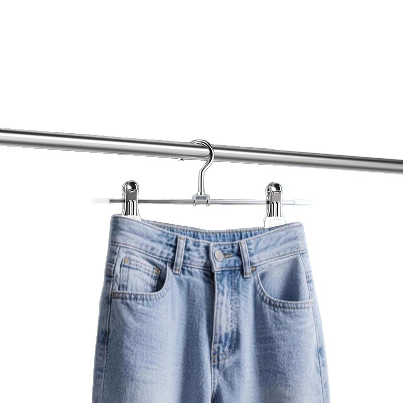 Factory Direct Sale Pants Rack Pants Clip Household Clothes Hanger for Hanging Pants, Non-Marking Anti-Slip Storage Jk Stainless Steel Skirt Clip