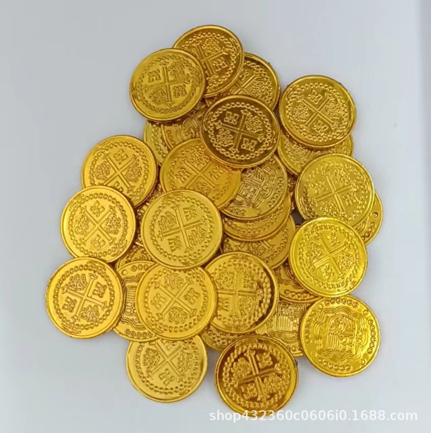 Cross Plastic Coin Pirate Costume Props Game Chip Coin Treasure Hunt Game Pirate Coin Toy