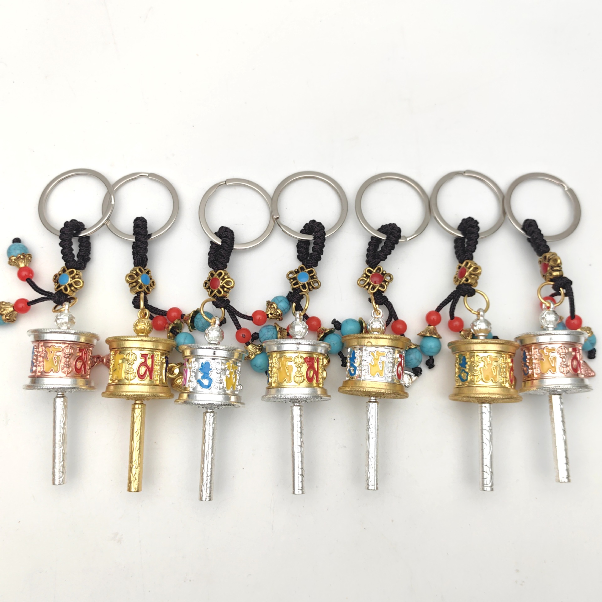 Xizang Prayer Wheel Six-Character Mantra Bag Keychain Pendant Pendant Jewelry Factory Wholesale