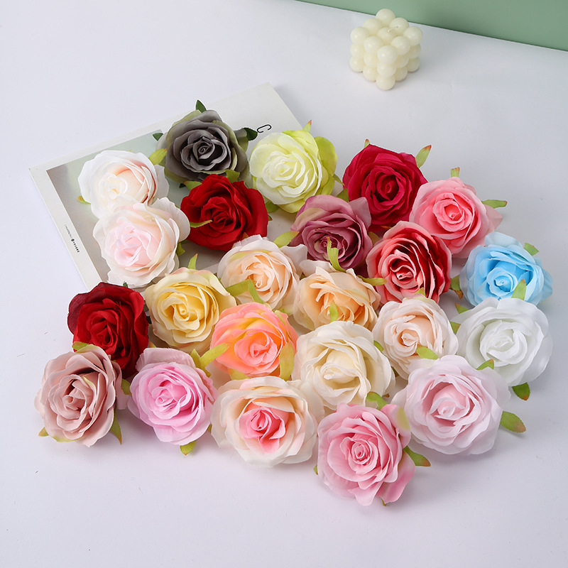 Новый продукт: искусственные цветы роз, шелковые цветы, подделки, цветочные головки для DIY, материалы для ручных венков, цветы в антикварном стиле F1