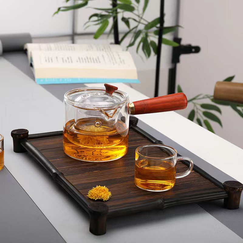 Thickened glass teapot side black tea small green orange teapot filter flower teapot tea maker to make tea