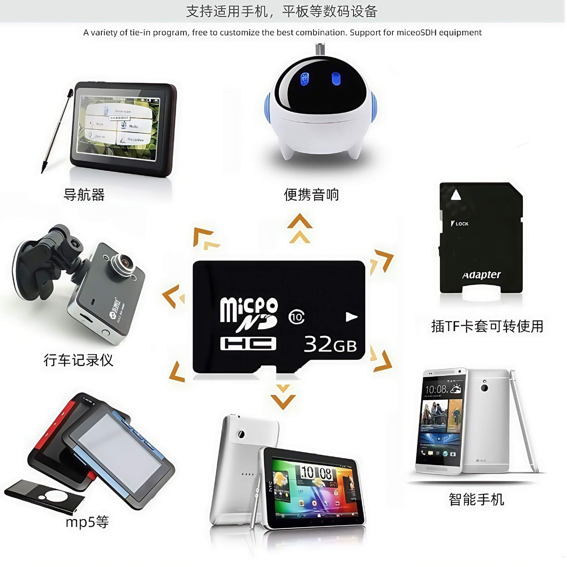 Manufacturer Wholesale 16g High-Speed Memory Card 32g Memory Card Tf Card Reading and Writing 64g Driving Recorder Surveillance Camera