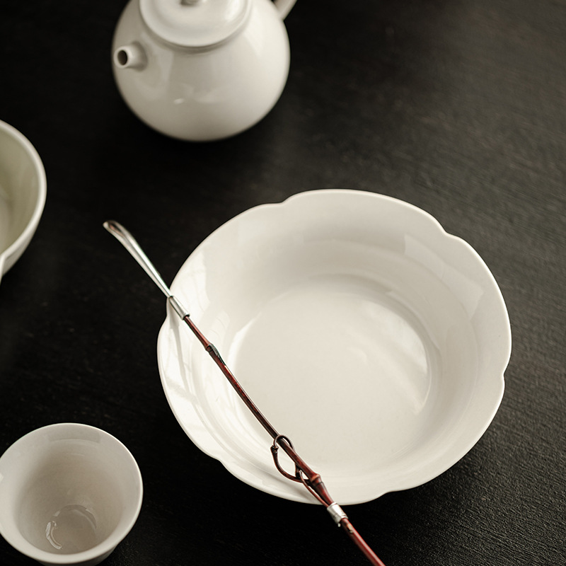 Grass Ash Pot Fruit Bearing Plate Pastry Plate Household Snacks Dried Fruit Dish Cover Bowl Base Plate Tray Ceramic Dried Bubble Plate