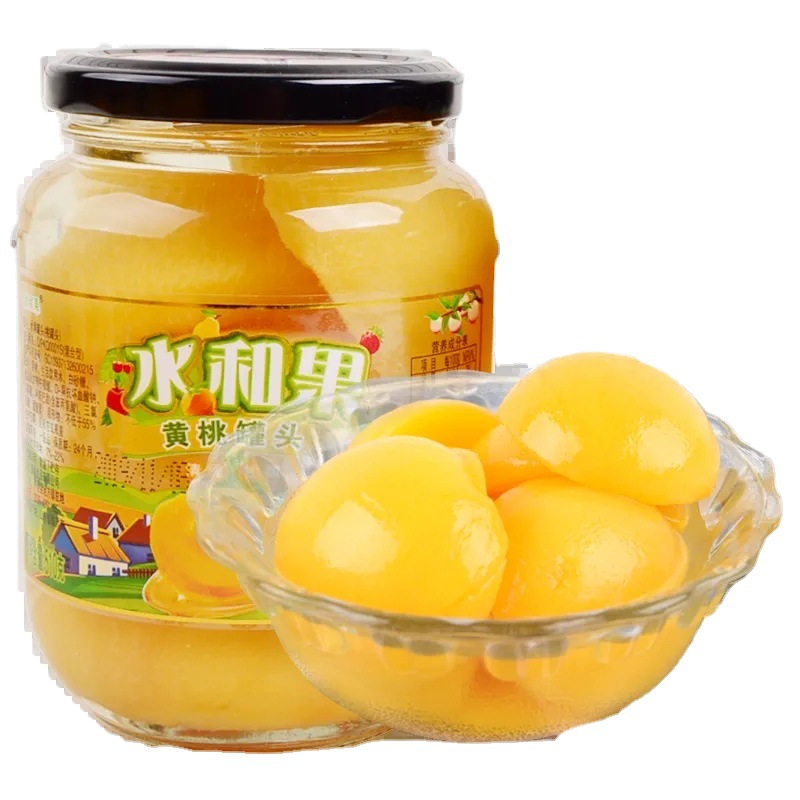 Canned yellow peach 510g large glass bottle ready-to-eat fresh combination canned fruit food commercial whole box wholesale postage