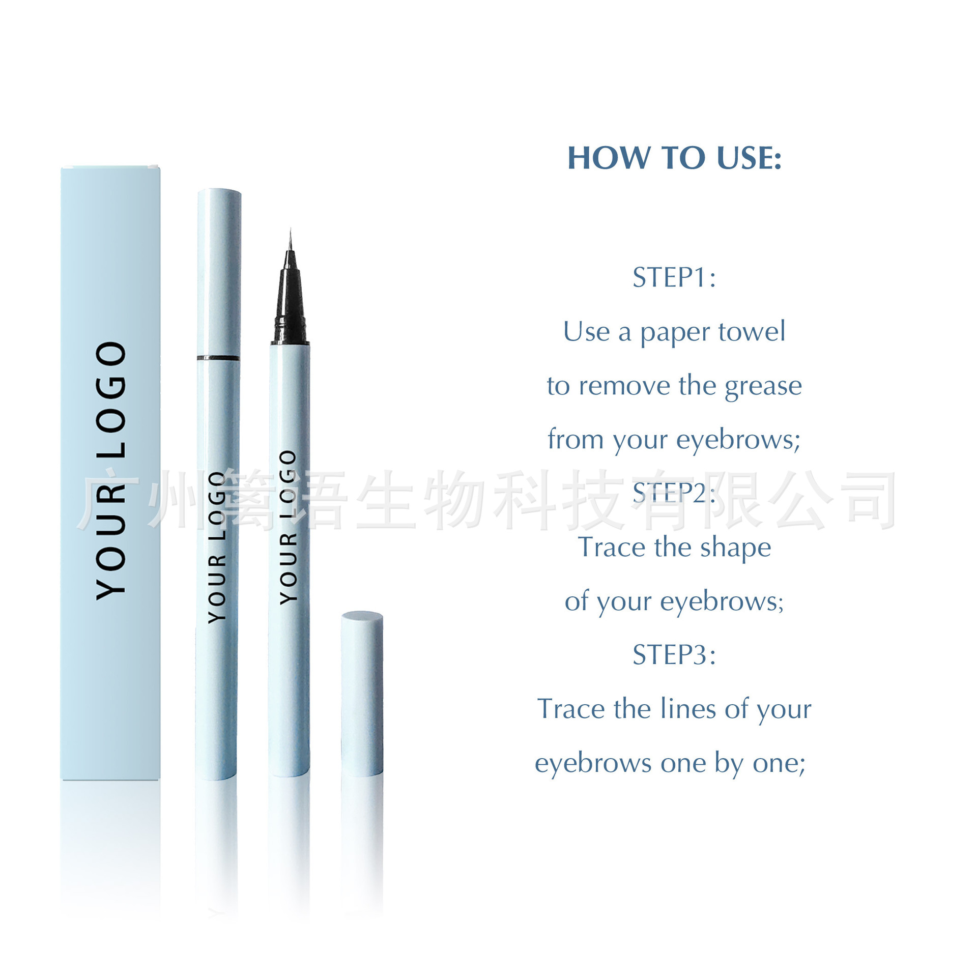 Spot Neutral Non-Logo Ultra-Fine Matte Black Matte White Blue Water Eyebrow Pencil Eyeliner Small Batch Cross-Border Wholesale