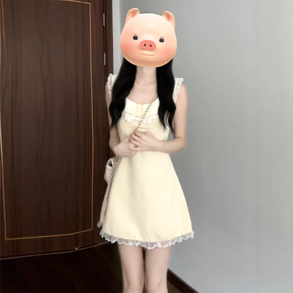 Французский стиль маленькое облегающее безрукавное платье юбка А-силуэта короткое платье для женщин лето 2025 новый стиль 1