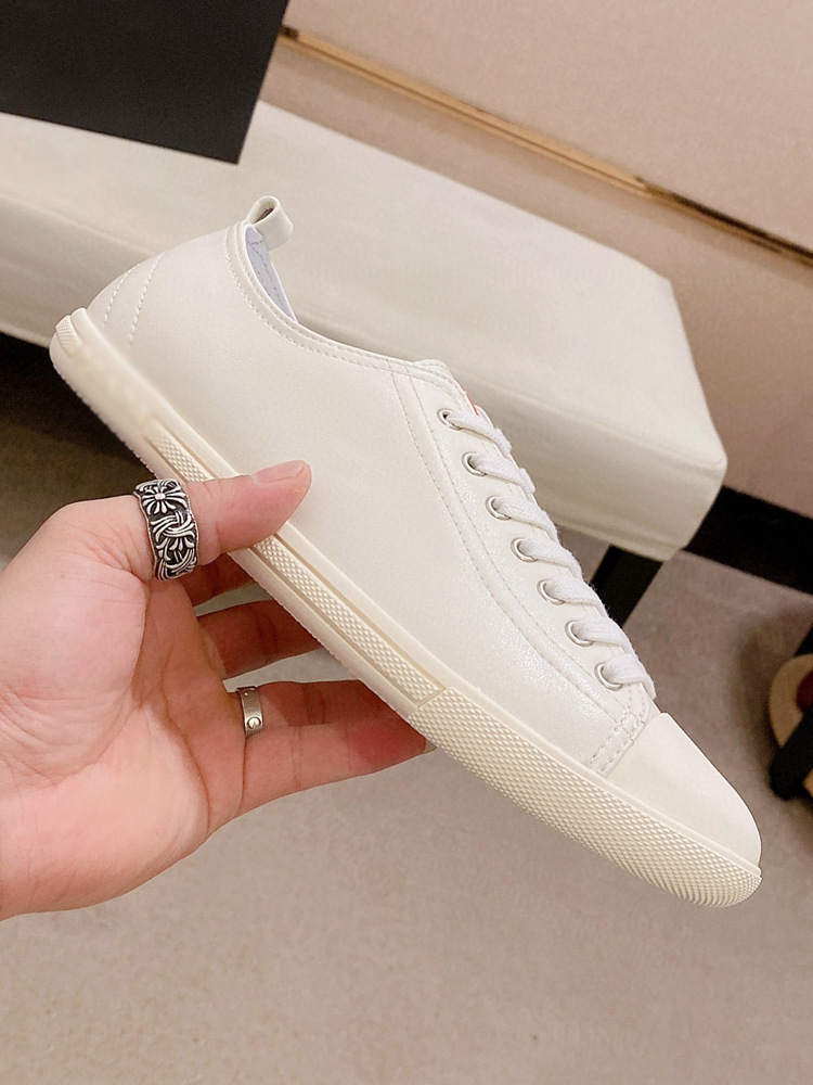 European New Autumn and Winter Casual Genuine Leather Men's Lace-Up Flat British Trendy Versatile Designer White Shoes Men's Shoes