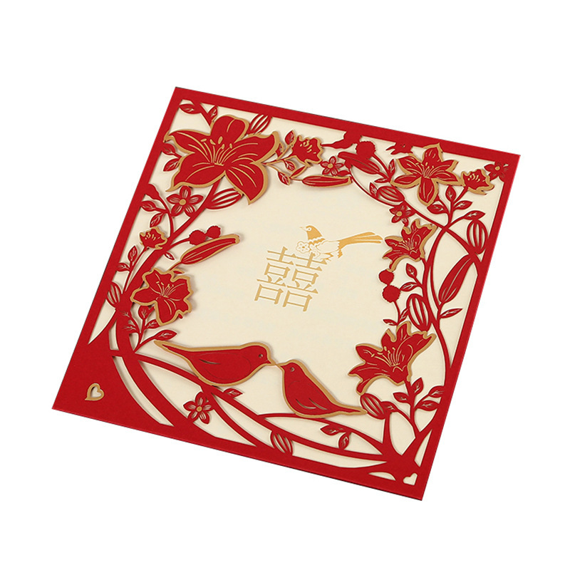 Производитель персонализированных китайских свадебных приглашений с золотым тиснением