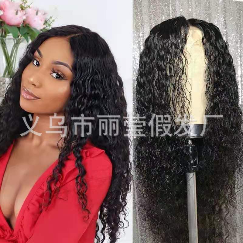 Corn perm long curly hair small curly African wig Europe and the United States cross-border Amazon wig manufacturers spot chemical fiber full head cover