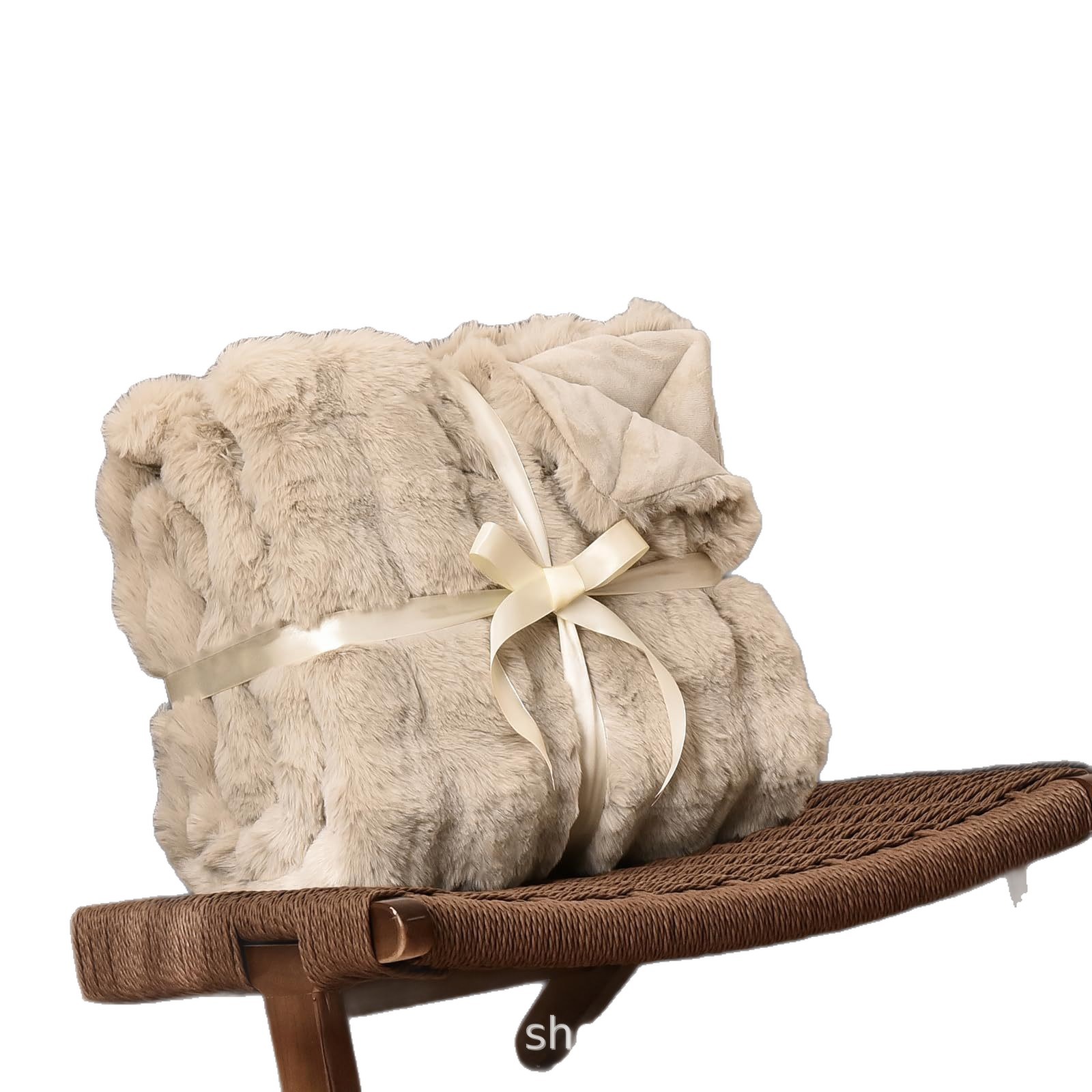 Luxurious Imitation Rabbit Fur Blanket Double Size Super Soft Fluffy Plush Warm and Comfortable Bubble Blanket Autumn and Winter