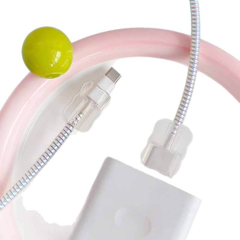 Suitable for Apple and Android Mobile Phone Data Cable Protective Cover Wave Cable Bite Device Charging Cable Anti-Break Cable Bite Clip