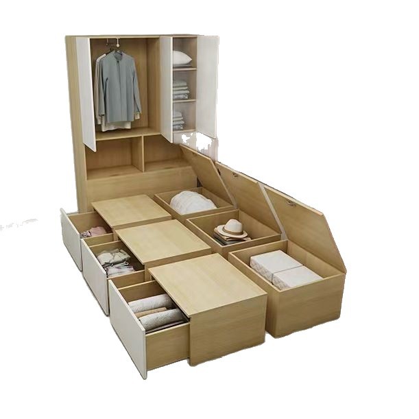 Hong Kong Small Household Multifunctional Japanese Tatami Bed Box Storage Magic Cube Combination Bed Storage Bed Single Bed Solid Wood