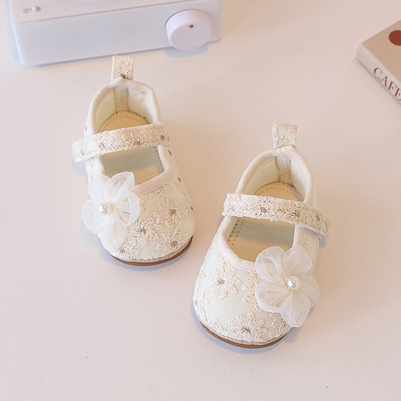 Spring and Summer Baby Shoes 0-1 Years Old Soft Sole Non-Falling Cloth Shoes 6-12 Months Baby Girl Princess Shoes Non-Slip Toddler Shoes