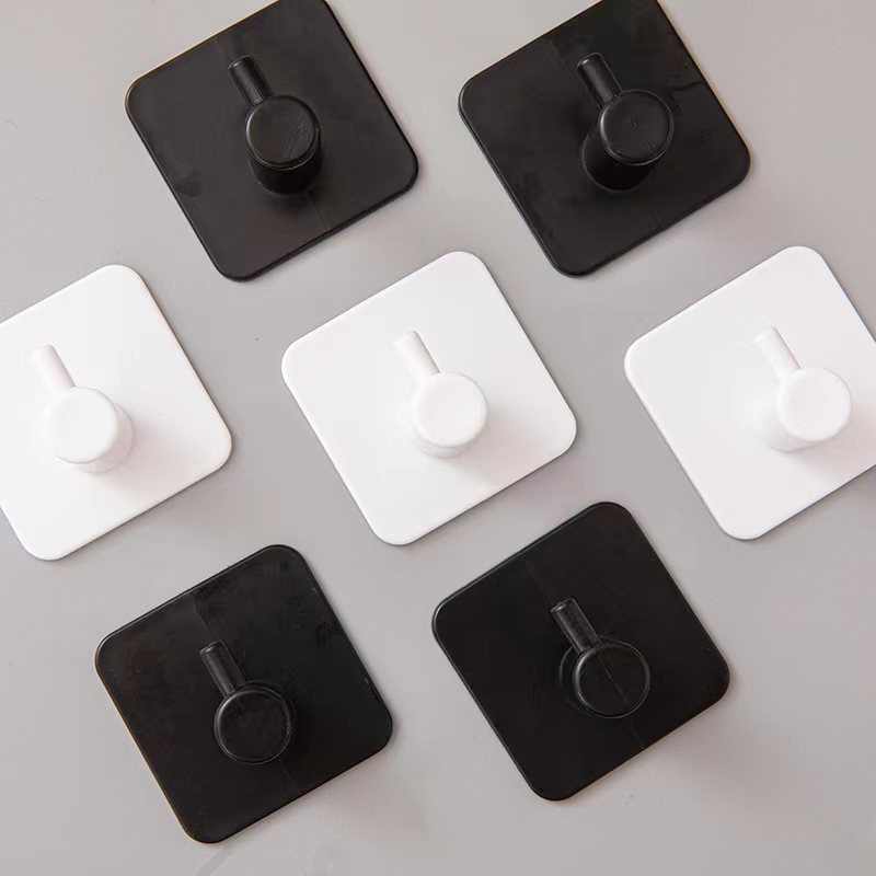 Factory Direct plastic punch-free acrylic strong double-sided adhesive wall Bathroom Kitchen coat and hat hook single hook