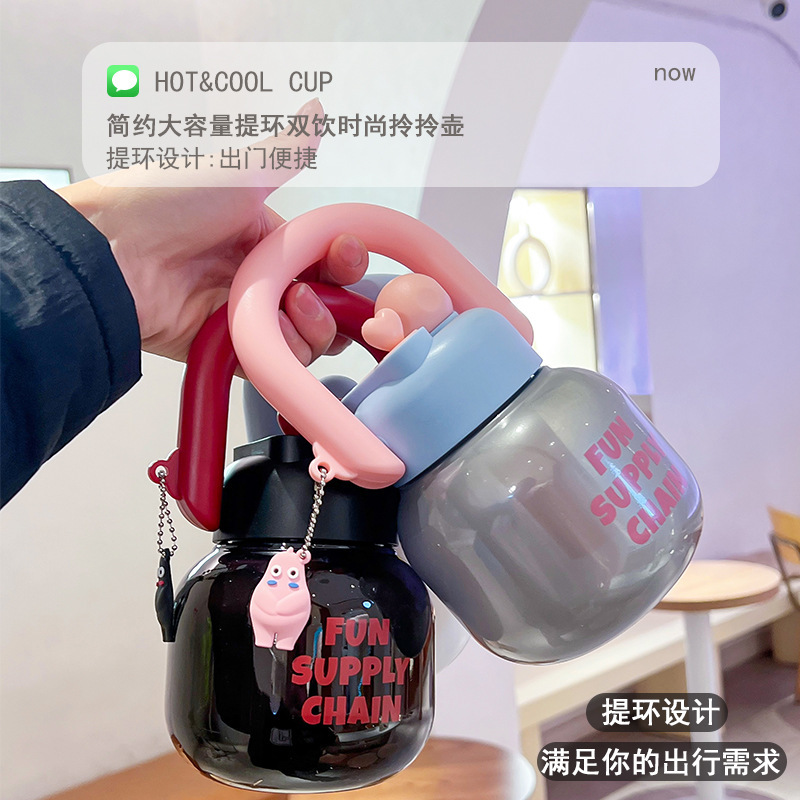 Летний модный стакан для девочек с соломинкой, портативный пластиковый стакан