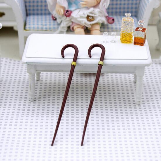 Doll House Accessories 12 Minute Mini Model Miniature Scene Food Play Ornaments Retro Walking Stick Walking Stick