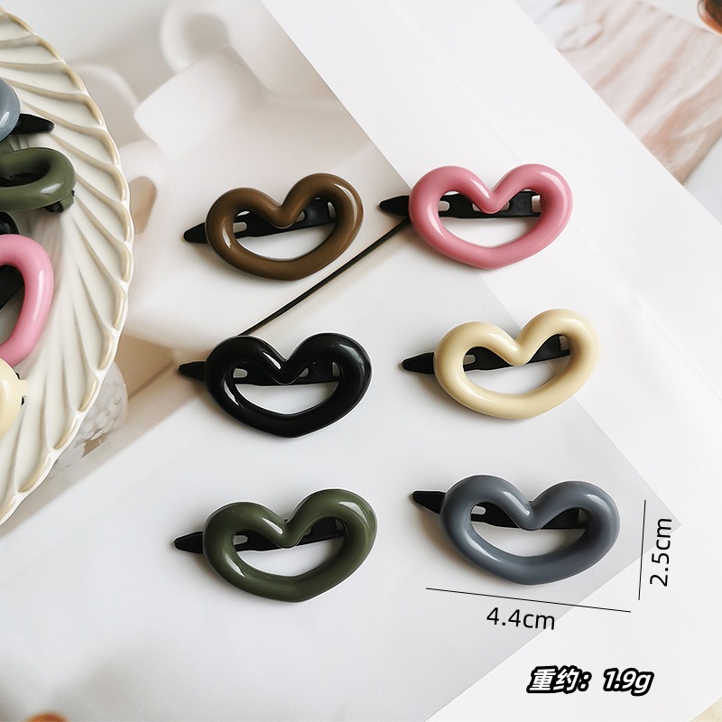 Cute pink lovely hairpin women's simple all-match side bangs broken hairpin small size Internet Celebrity braided hairpin headdress