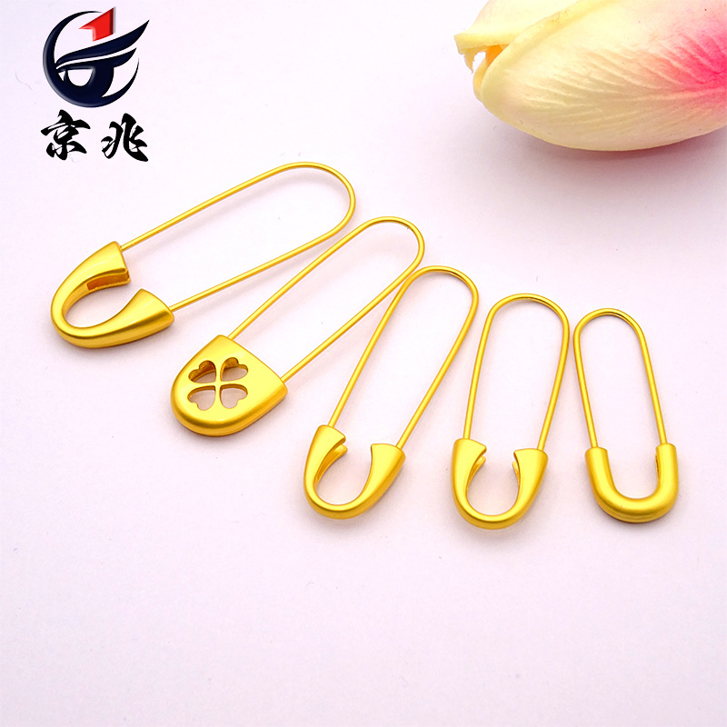Простая древняя французская золотая безопасная булавка с четырехлистным клевером декоративная пряжка безопасная для беременных женщин и детей аксессуары для рукоделия