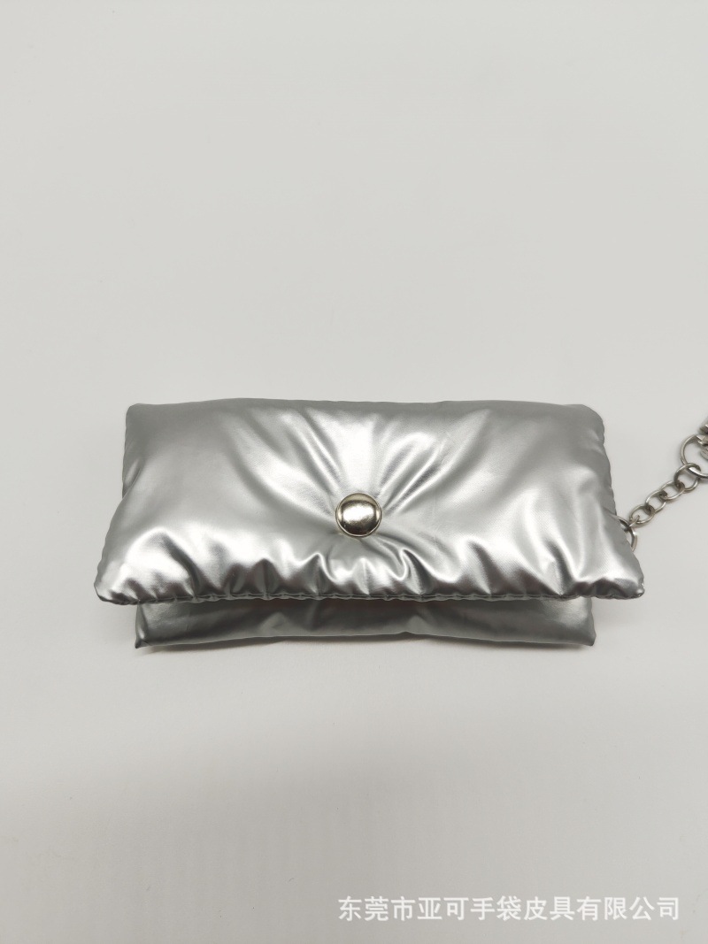 Creative personality filled cotton down jacket Apple AirPods1/2 Bluetooth headset silver mouth red envelope for hanging chain