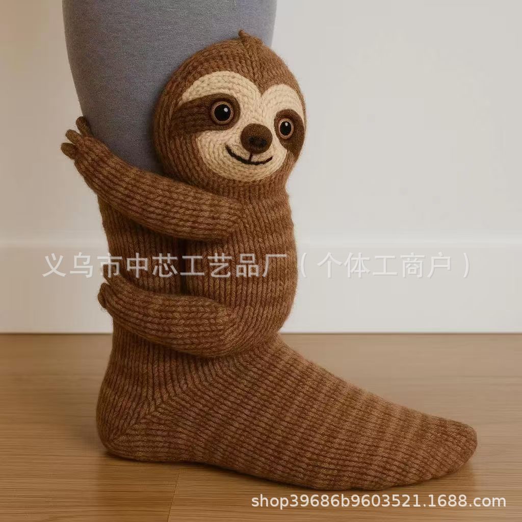Amazon Cross-Border Hot Product Knitted Animal Socks 3D Knitted Animal Socks Stereo