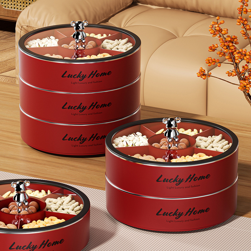 New Year's Fruit Plate 2025 New Classy Exquisite High-Value Living Room Tea House Fruit Snacks Dried Fruit Storage Box