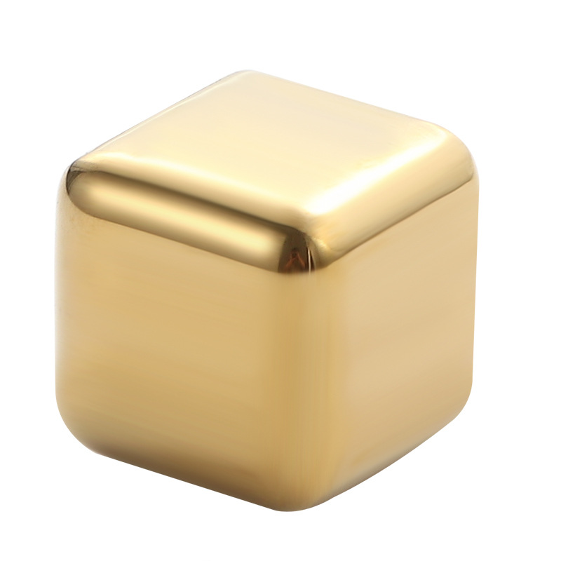 Cross-border 304 stainless steel ice cube square quick-frozen stainless steel ice grain suit round ice hockey whisky ice wine stone