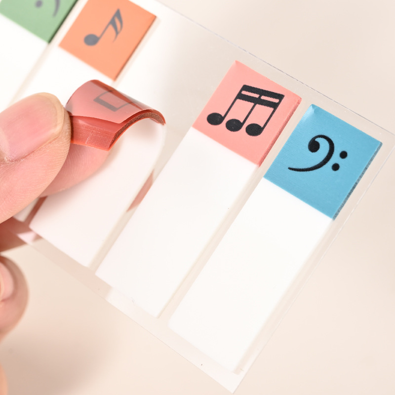 Transparent Musical Note Index Stickers, High-Looking Sticky Notes, Custom Mark Stickers, Strong Sticky Marks, Classification Instructions, Note Strips